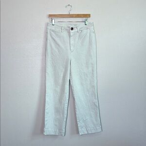 LOFT Women Size 8 Lt. Khaki Stretch Cotton High Waist Wide Leg Trouser Pant 2020